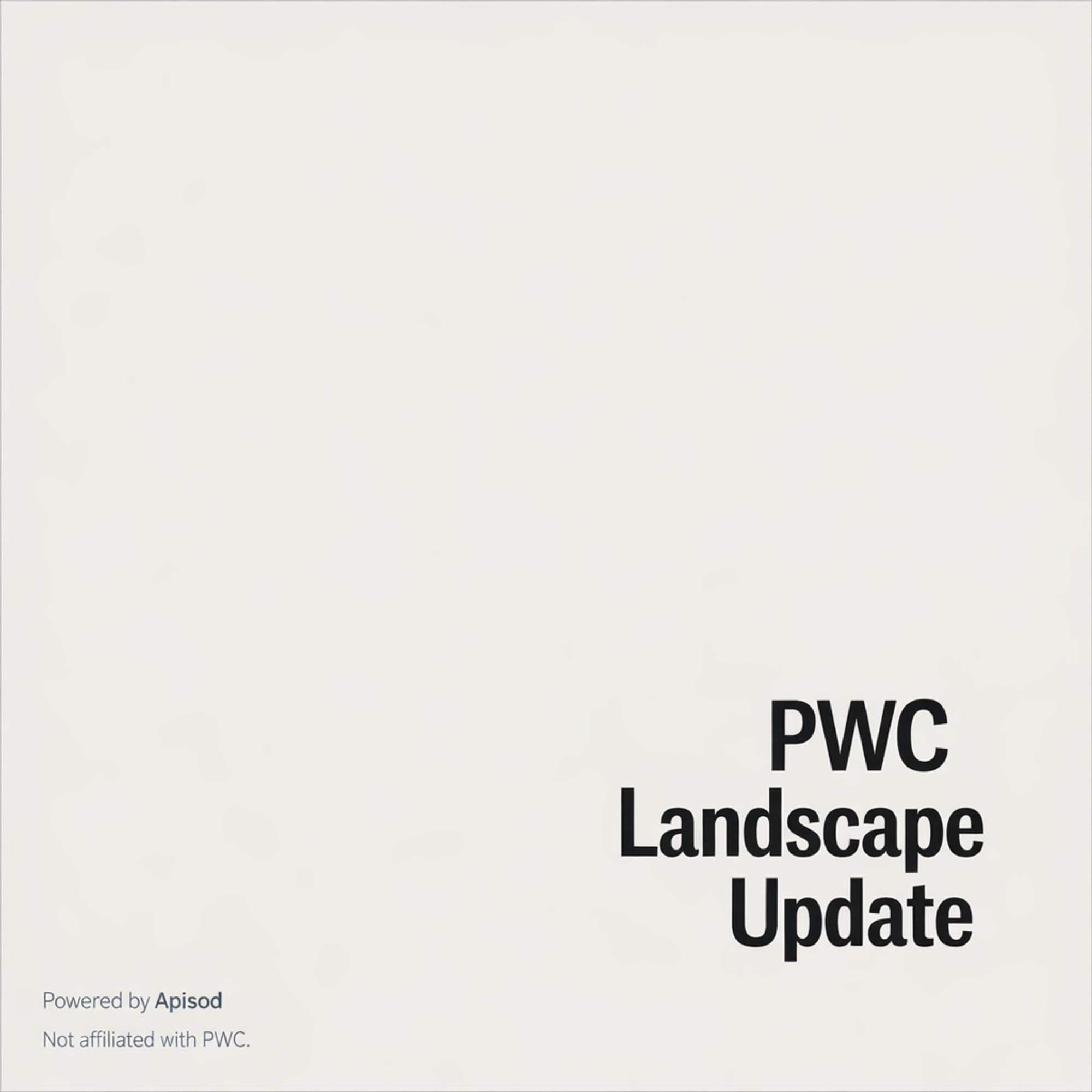 PWC Landscape Update podcast cover art