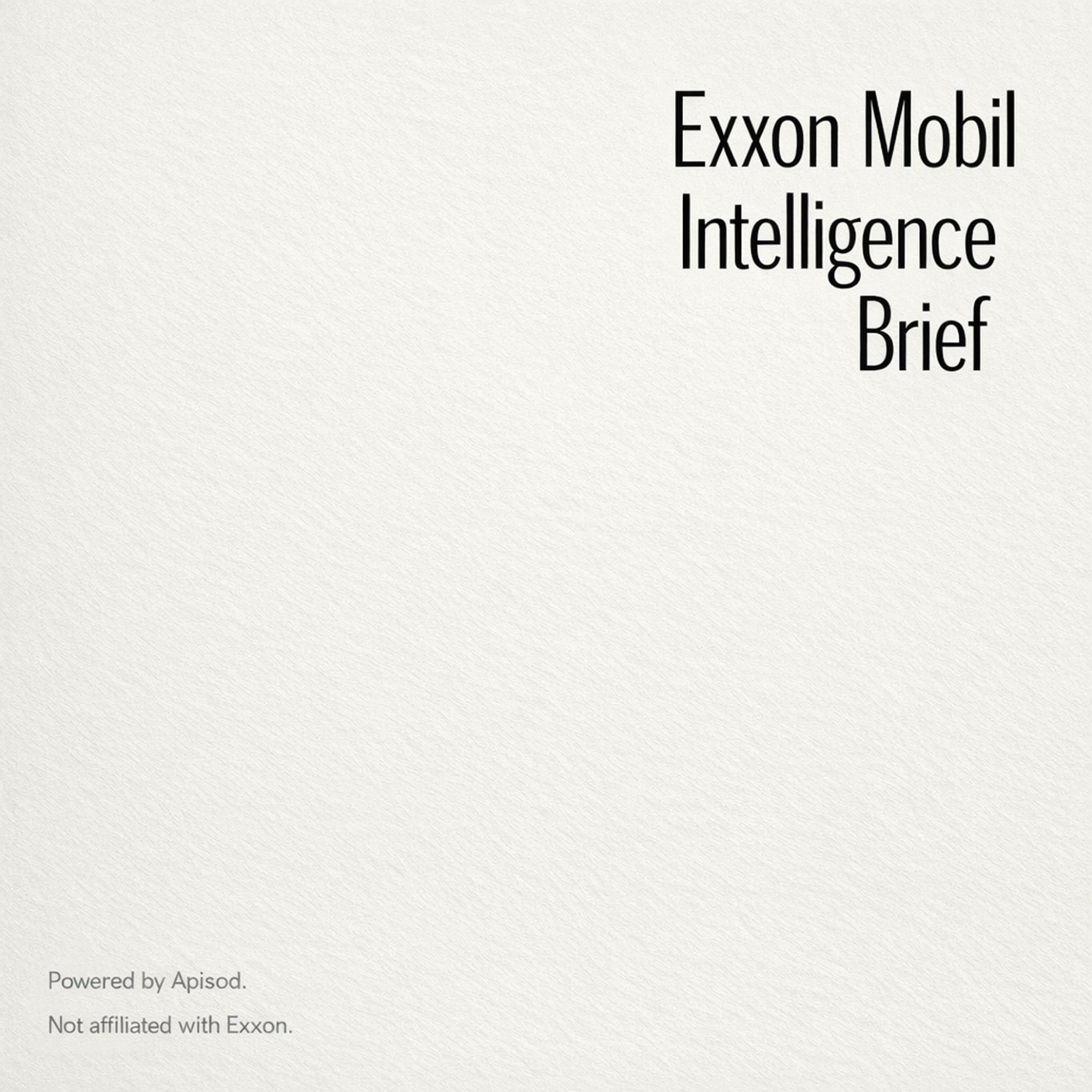 Exxon Mobil Intelligence Brief podcast cover art