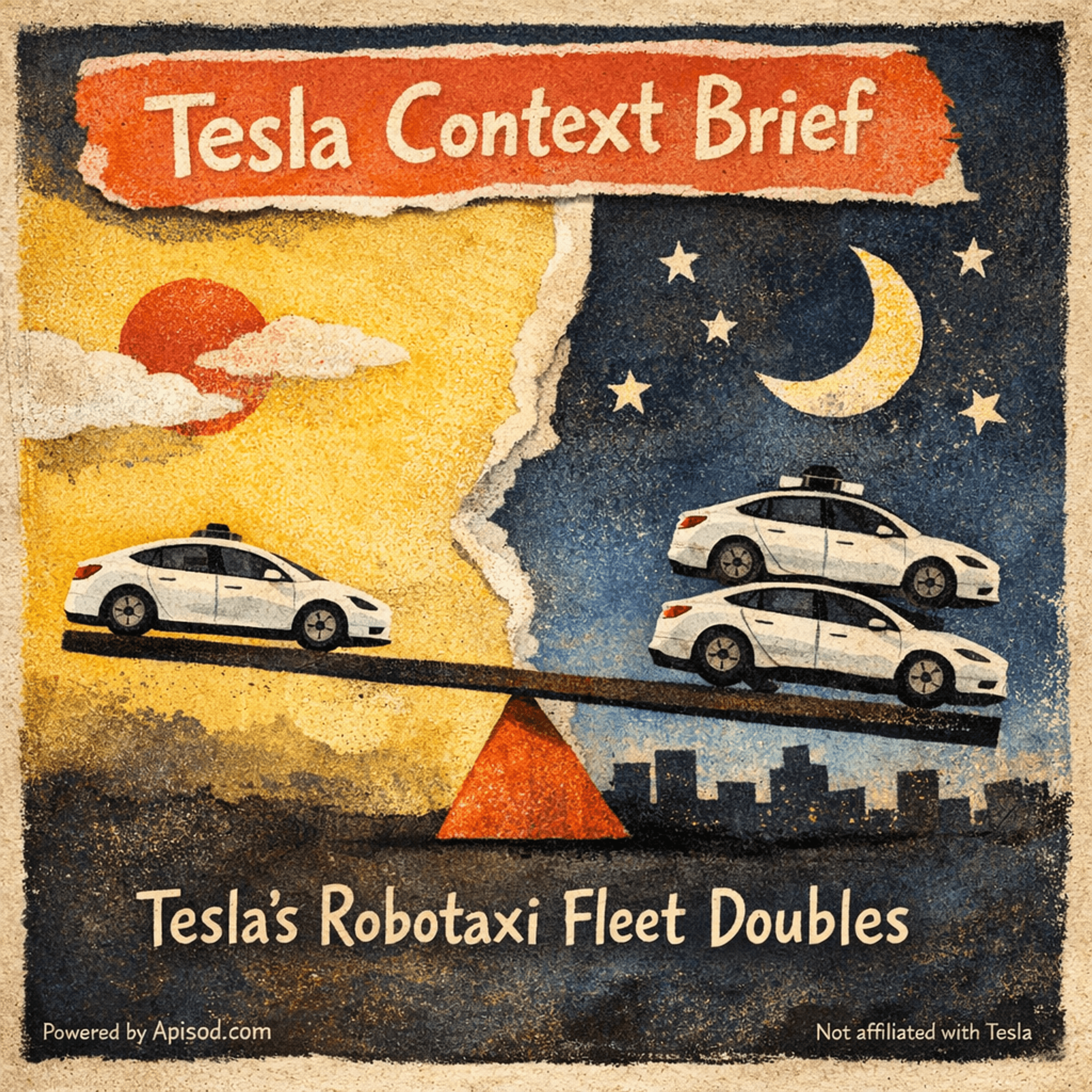 "Tesla's Robotaxi Fleet Doubles" episode cover art