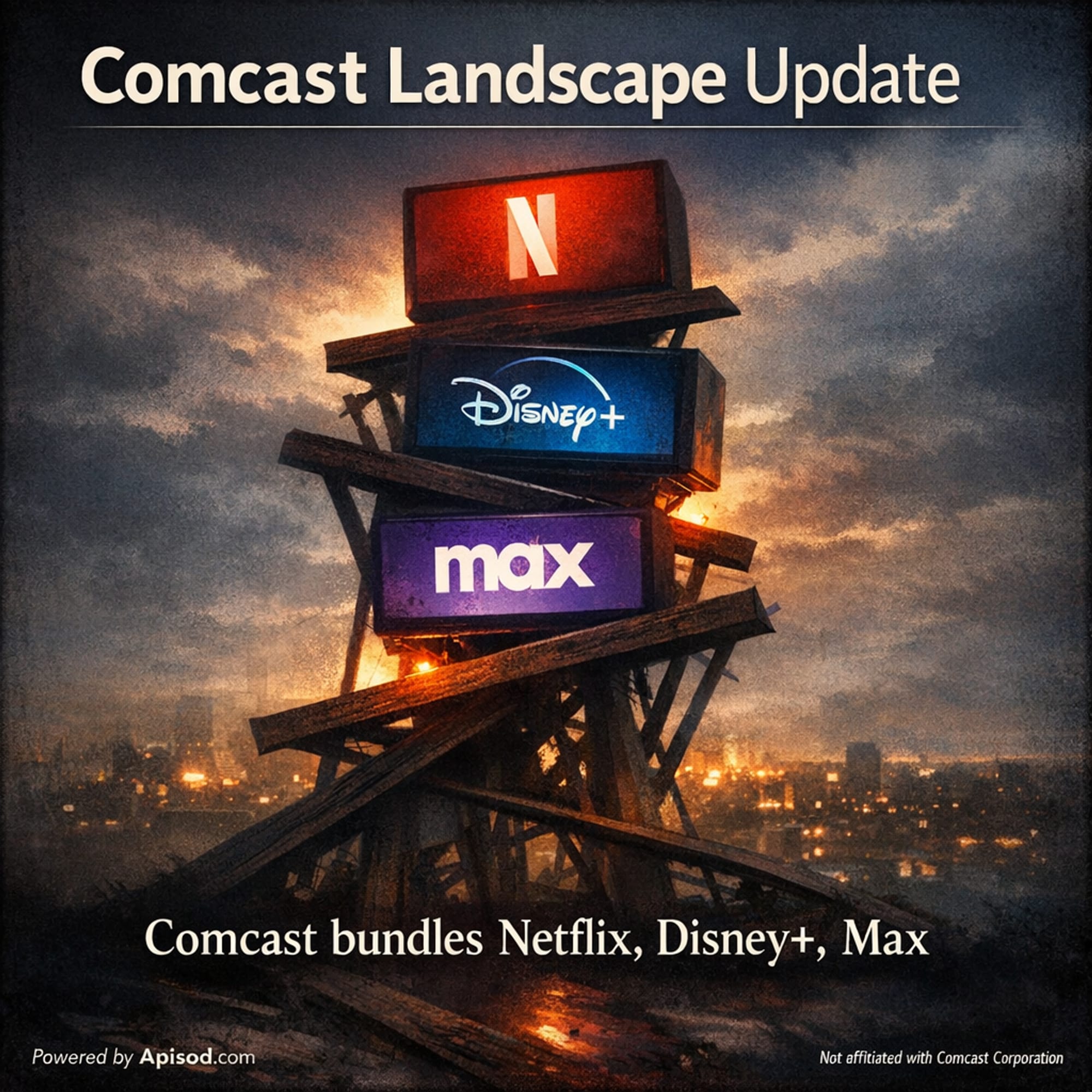 Comcast bundles Netflix, Disney+, Max episode cover art