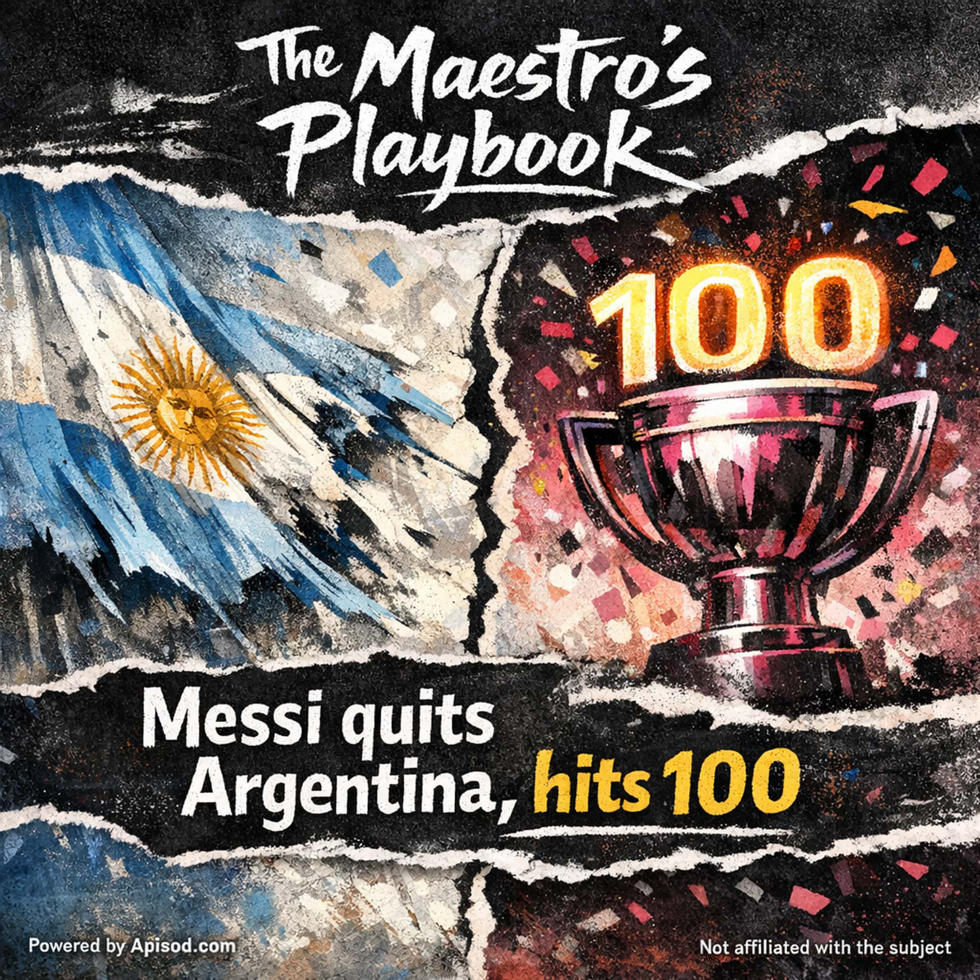 Messi quits Argentina, hits 100 episode cover art
