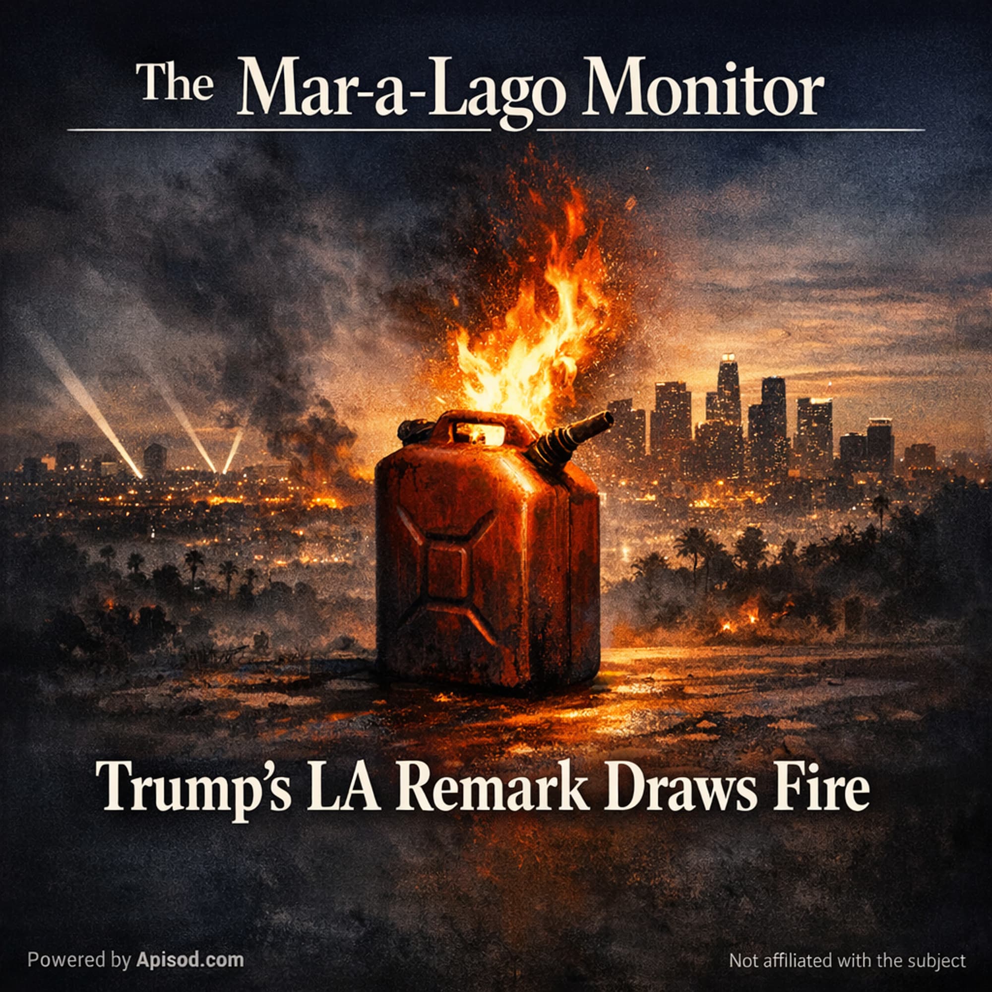 Trump’s LA Remark Draws Fire episode cover art