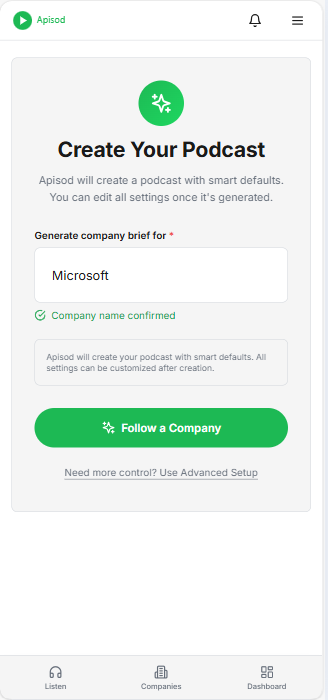 Enter a company name